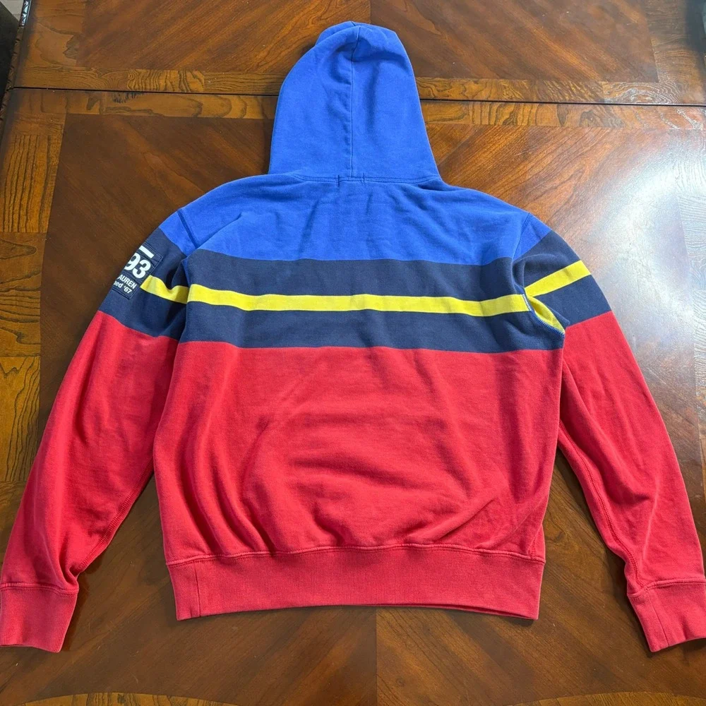 Polo Ralph Lauren Spellout Sport P-93 Hoodie‎ Small Vintage 90's Sweatshirt